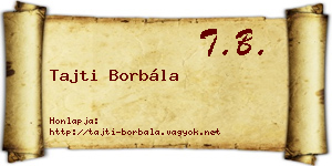 Tajti Borbála névjegykártya